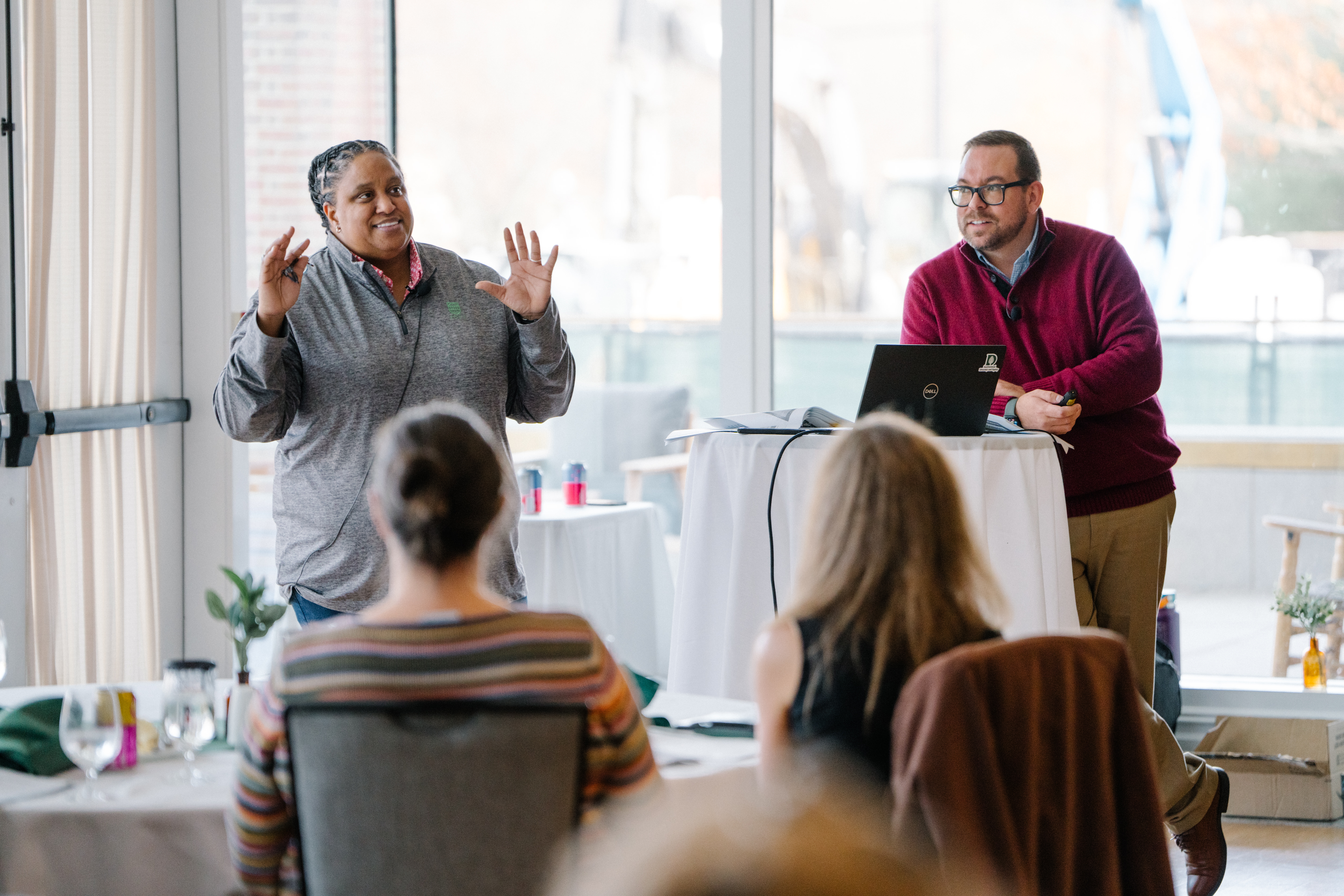 Dia Draper and Nick Davis speak at the 2023 Inclusion Champions program