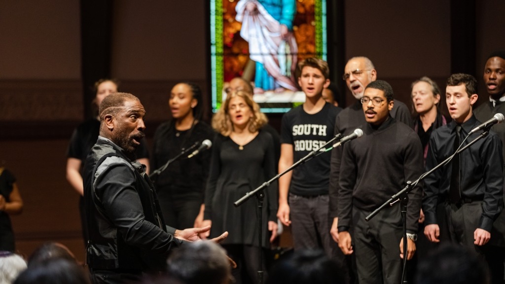 Gospel Choir singing during the MLK multi-faith ceremony
