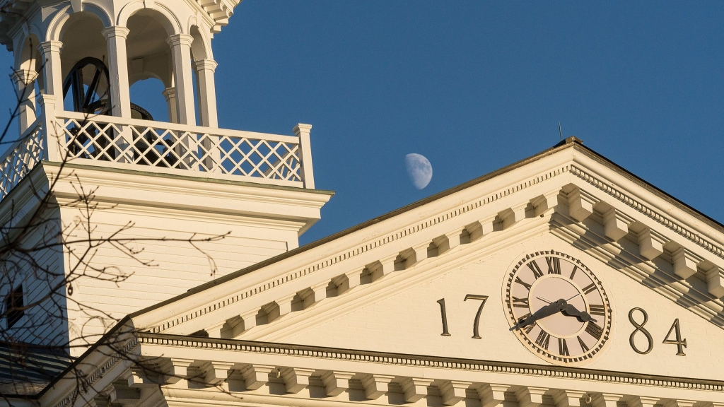 Clock face on Dartmouth Hall