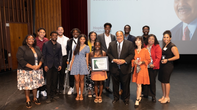 Martin Luther King III met and posed for photographs with Social Justice Award winners.